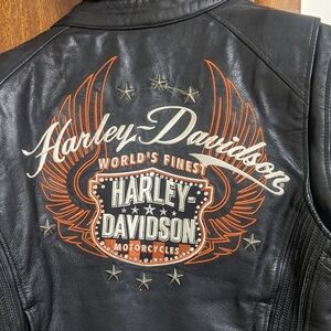 Harley-Davidson Women's Large 3 in 1 Leather Jacket Hoodie